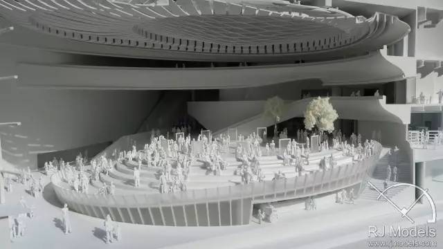 ▲戲曲中心概念模型的特色吊頂。