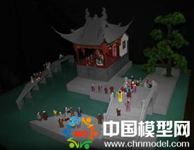 建筑模型，民國茶館