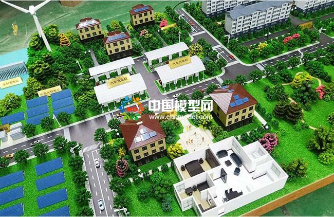 光伏電站應用場景沙盤模型，太陽能光伏屋頂發電沙盤模型